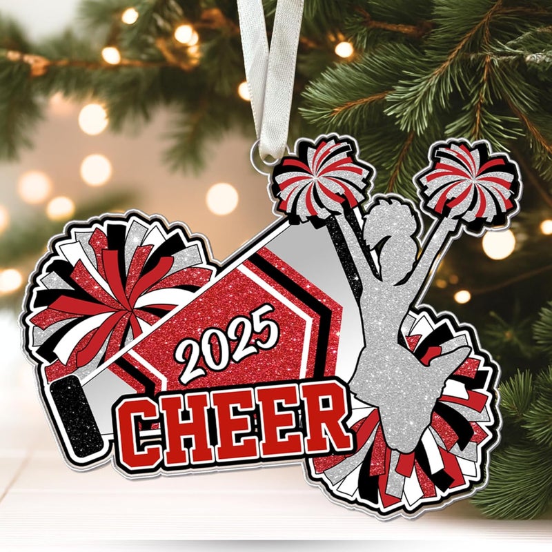 SUCHAGIFT Cheerleader Ornament - Cheerleader Gifts - Senior Night Cheerleaders Gifts - Cheerleading Ornaments for Girls Teens, Cheerleaders Captain Team - Acrylic Christmas Ornament 2025 - Image 1